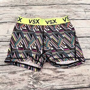 VSX Sport Geometric Patterned Tight Fit Athletic Shorts; 3” inseam; Size S